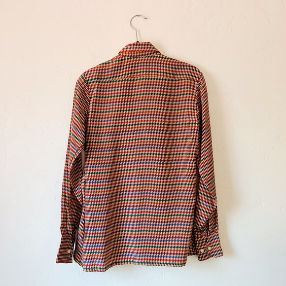 vintage gucci-esq patterned blouse, small - Picture 7 of 10